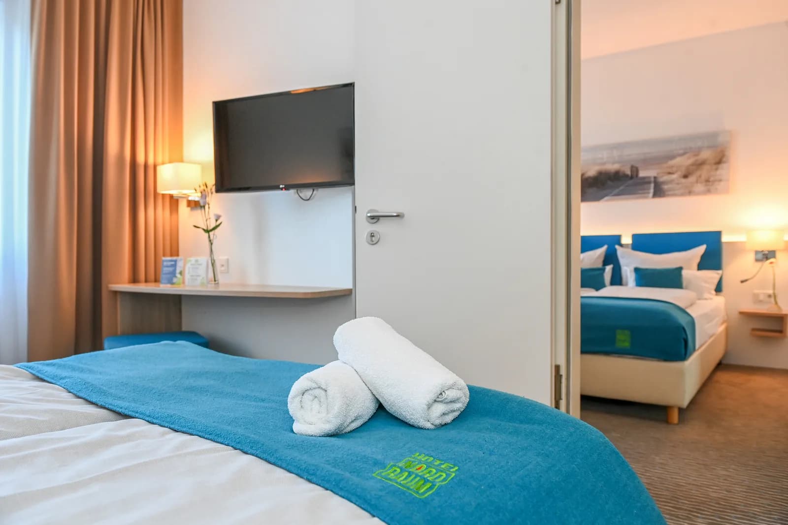 Two rooms, connected by a door